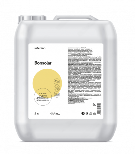 картинка Bonsolar (5 л) Готовый раствор для быстрой дезинфекции рабочих и смежныхповерхностей, соляриев, бань и саун, душевых кабин, маникюрных ипедикюрных ванн от Магазина Загара