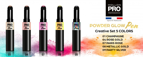 Пудра для дизайна в ручке MOLLON PRO POWDER GLOW PEN 1,4,7,8,9